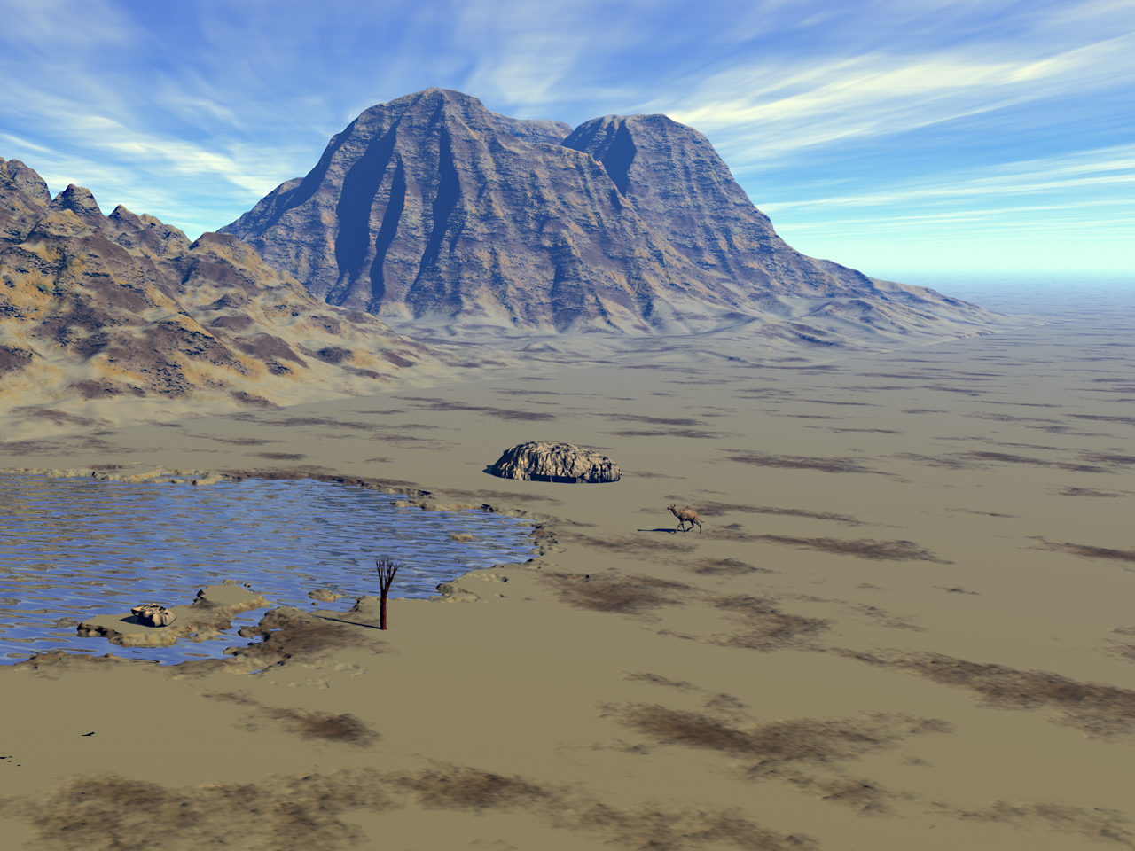 Desert scene with camel