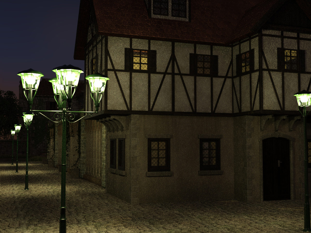 Street lights 05 at night fall